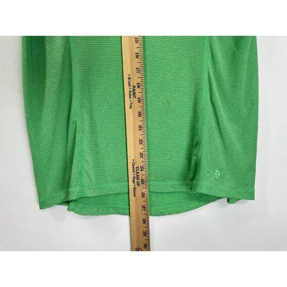 The North Face V-Neck Shirt Size Large Green Short Sleeve Lightweight Front Seam - Picture 7 of 9